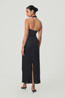 Black JILLIANE maxi dress by Summer Away featuring a flowing, elegant design and sleeveless style.