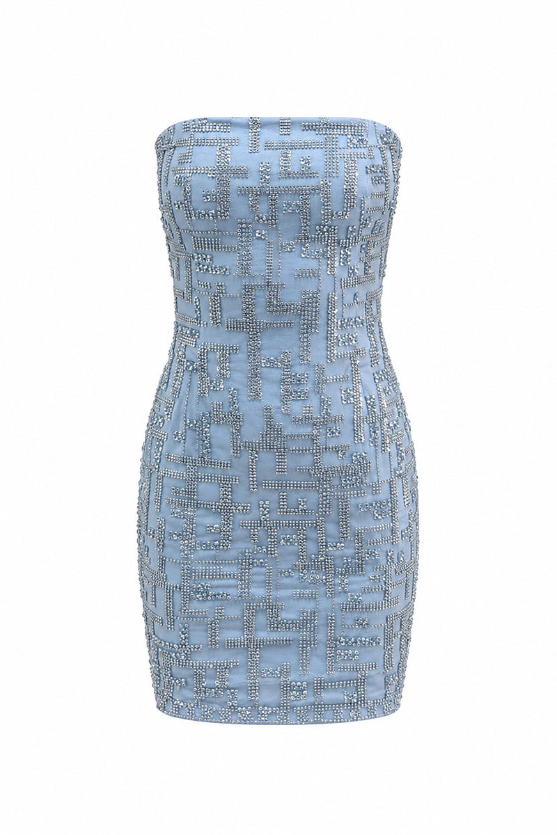 Francisco Arce INES mini dress featuring a stylish, fitted design with a vibrant pattern and sleeveless silhouette.