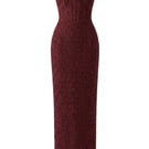 Keira Tong bustier tweed dress gown featuring structured fit, elegant design, and classic tweed fabric.
