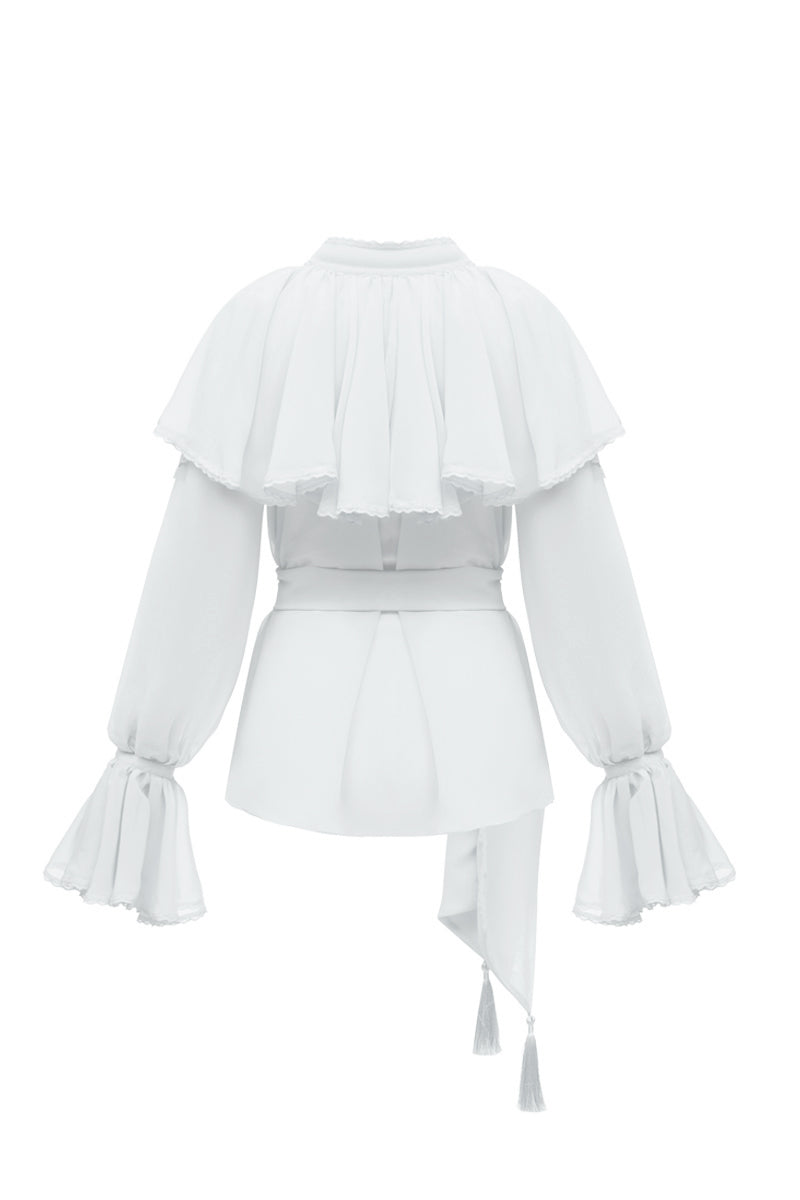 OCEAN OF THE TENDERNESS BLOUSE IN MILKY WHITE - CULT MIA