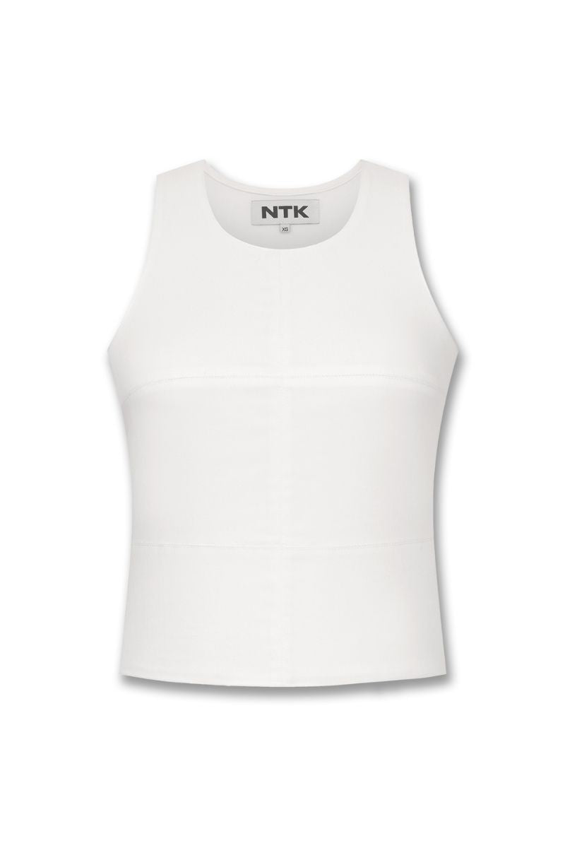 SADIE WHITE DENIM TANK - CULT MIA