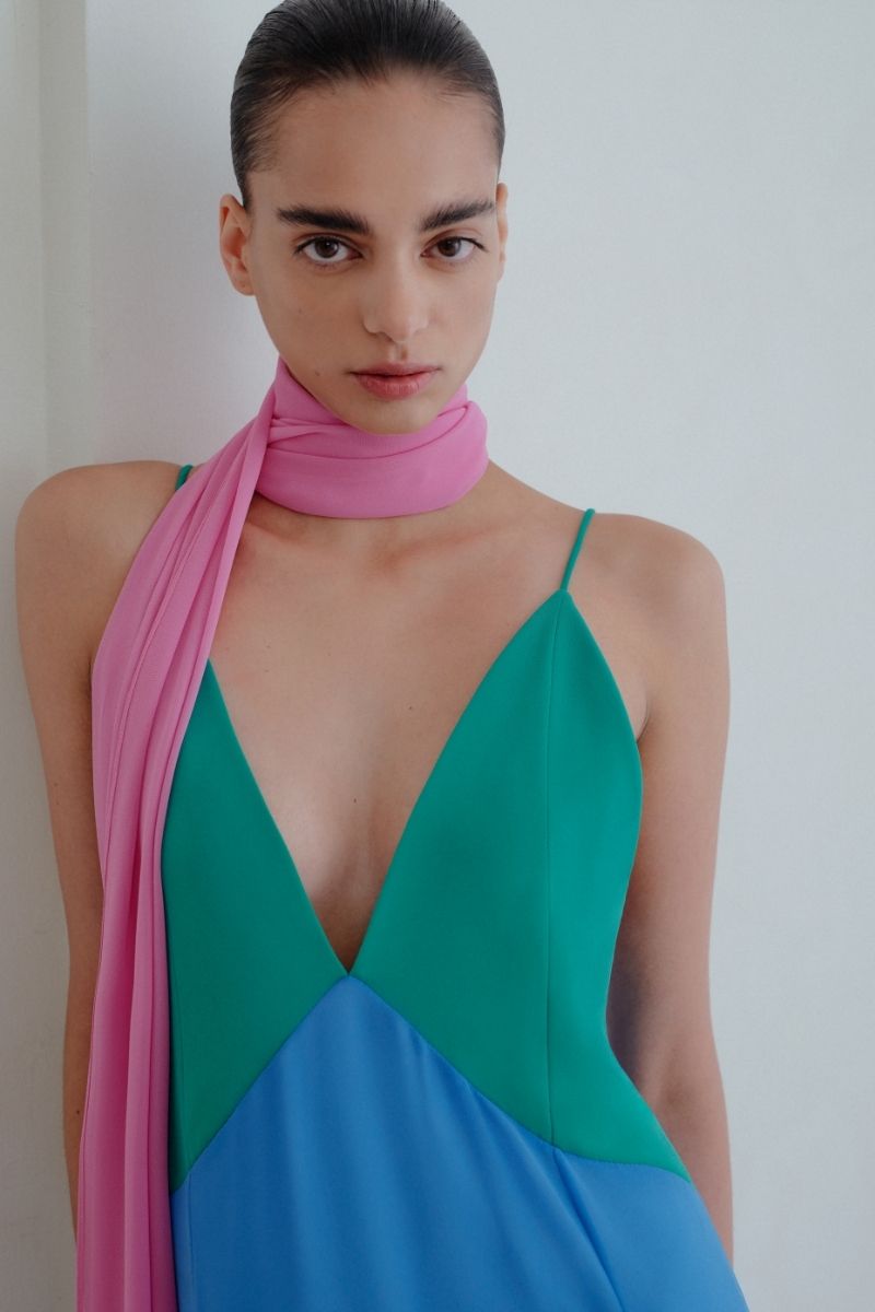 Sisters Tiffany maxi dress in dreamy pastel colors, flowing fabric, and elegant design, perfect for summer or special occasions.