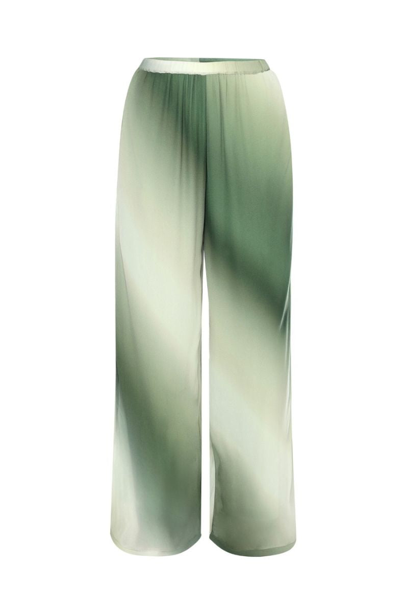 Summer Away LEON pants in sage ombre with a relaxed fit, showing the soft fabric and stylish gradient color.