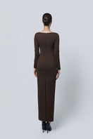 TONYY Obsidian Line Maxi Dress featuring a flowing silhouette and elegant design, perfect for casual or formal occasions.