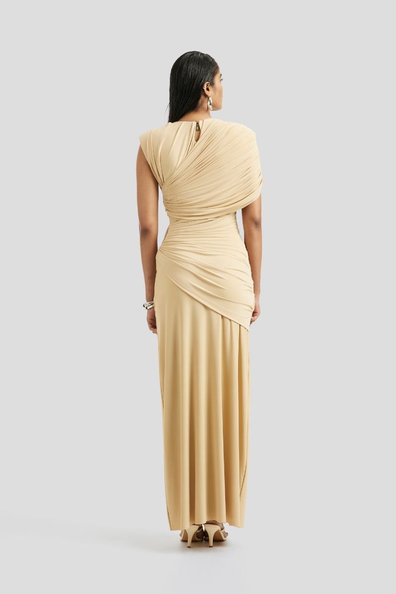 LISETTE MAXI DRESS IN BEIGE - CULT MIA