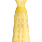 Yellow V-neck maxi dress by Happy Clothing featuring a flowing silhouette and sleeveless design, perfect for warm weather.