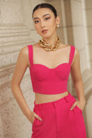 Pink Erica texture attached jacket set by 21Six, featuring a stylish co-ord with textured fabric and coordinated jacket and pants.