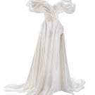 Off-White Volume Sculpted Gown by Monetre, featuring a flowing, sculpted design in luxurious fabric, elegant for formal occasions.