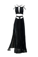 Kasia Kulenty Aphrodite Set in Midnight co-ords featuring stylish matching top and pants in dark, elegant fabric.