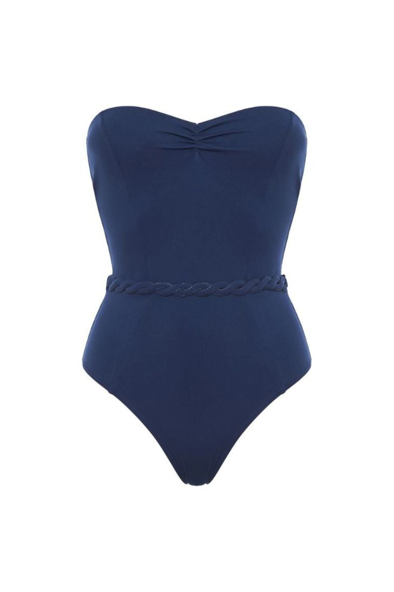 KIÓHNE Kaia swimsuit in night blue, stylish one-piece swimwear with a sleek fit, perfect for beach or poolside wear.
