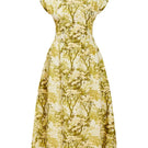 Mestiza New York Quinn midi dress in citrus toile fabric, featuring a stylish midi length and vibrant pattern.