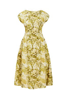Mestiza New York Quinn midi dress in citrus toile fabric, featuring a stylish midi length and vibrant pattern.
