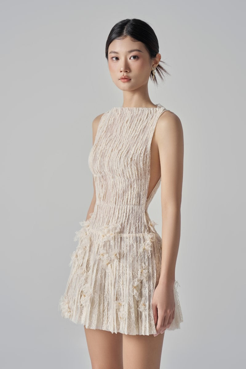 FLAVIA LACE DRESS IN BEIGE - CULT MIA