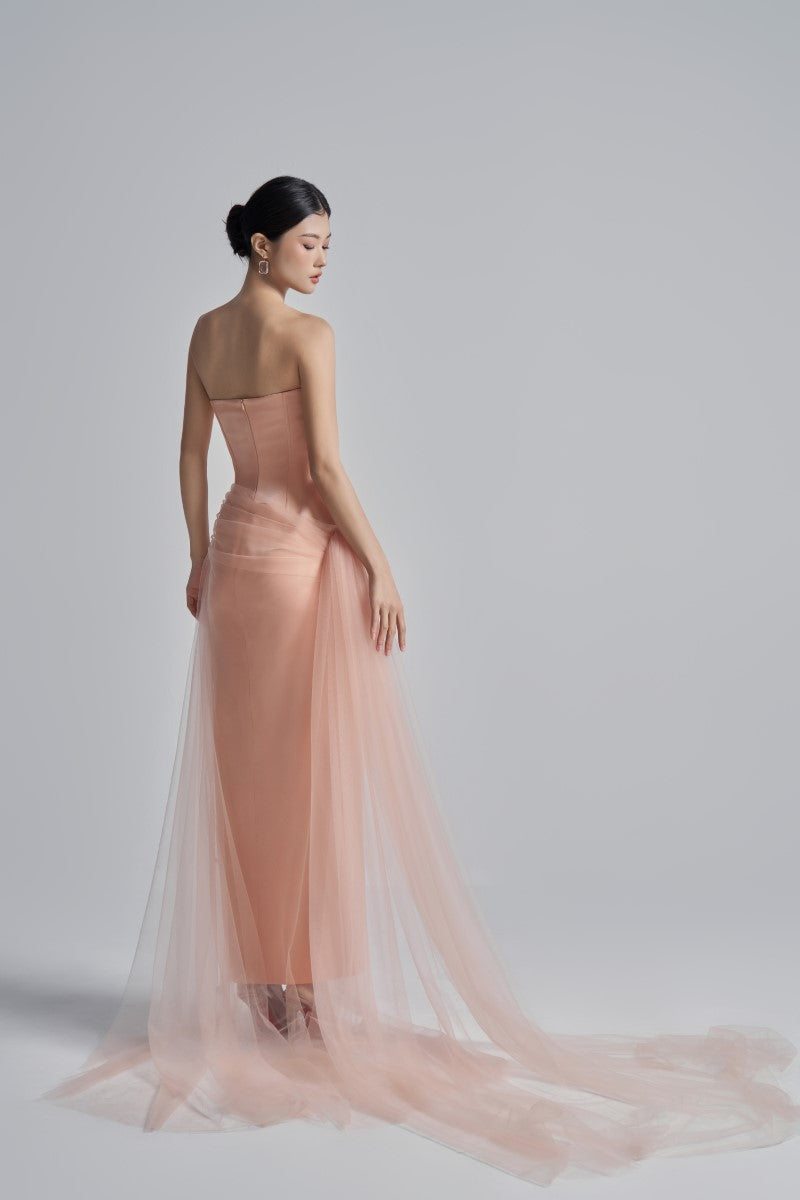 Elegant SABINA Silk Taffeta Flowers gown by 21Six featuring floral embroidery and a flowing silhouette.