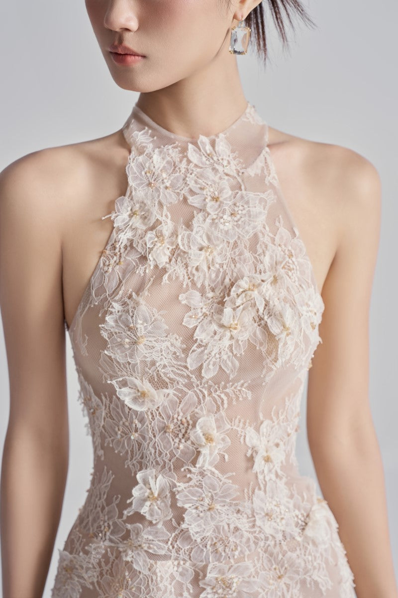 AURELIA LACE DRESS IN BEIGE - CULT MIA