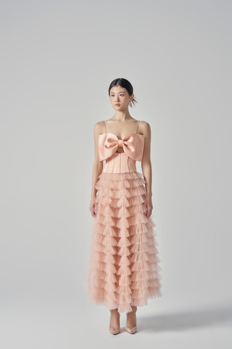 CLARA TAFFETA AND TULLE DRESS - CULT MIA