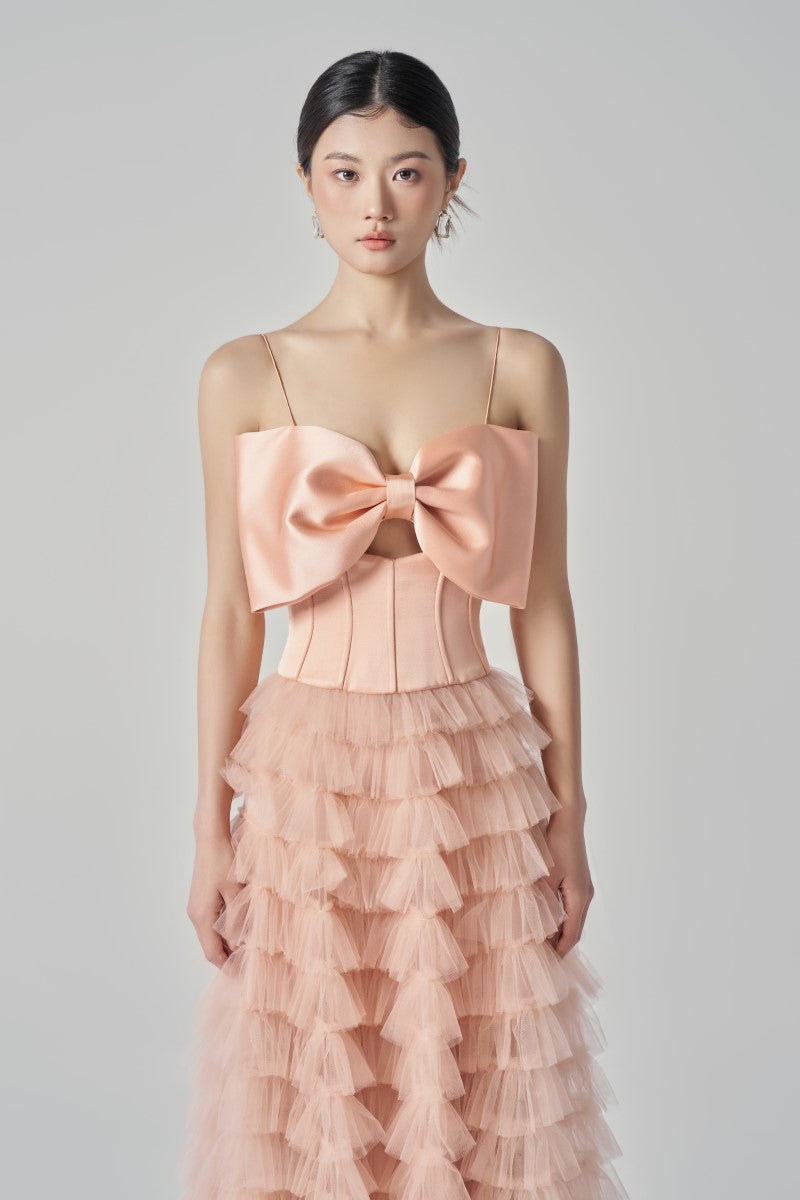 CLARA TAFFETA AND TULLE DRESS - CULT MIA