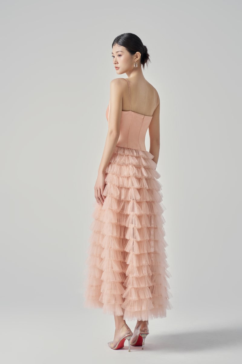 CLARA TAFFETA AND TULLE DRESS - CULT MIA
