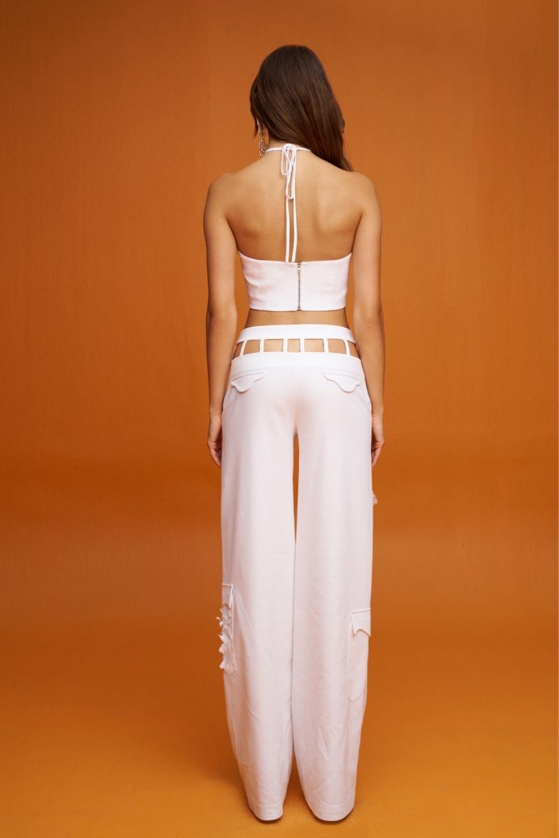 JASMINE WHITE FLORAL PANTS - CULT MIA
