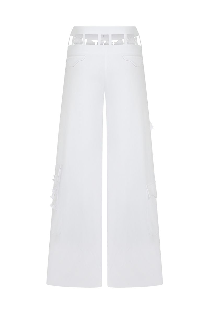 JASMINE WHITE FLORAL PANTS - CULT MIA