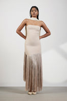 Deme By Gabriella Sonia Maxi Dress in flowing fabric with a stylish neckline, perfect for elegant summer occasions.