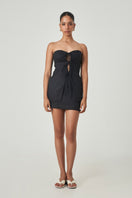Black Lagos top by Summer Away featuring a stylish, fitted design with short sleeves and a rounded neckline.