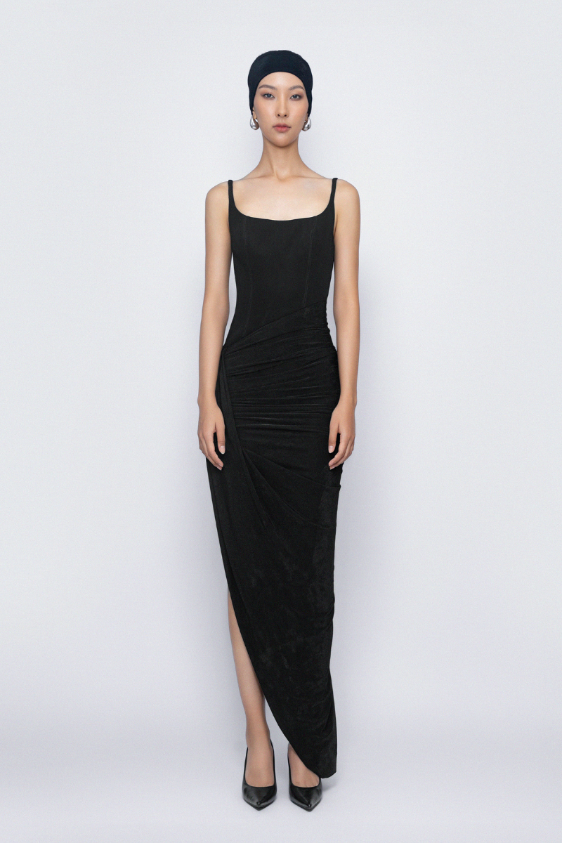 CURRENT NOIR DRESS IN BLACK - CULT MIA