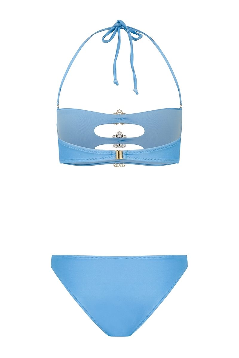 LILY BLUE ICONIC STRAPLESS BIKINI SET - CULT MIA