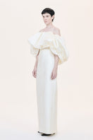 Nihan Peker Najla Bubble Gown featuring a voluminous, ruffled design in soft pastel fabric with elegant detailing.