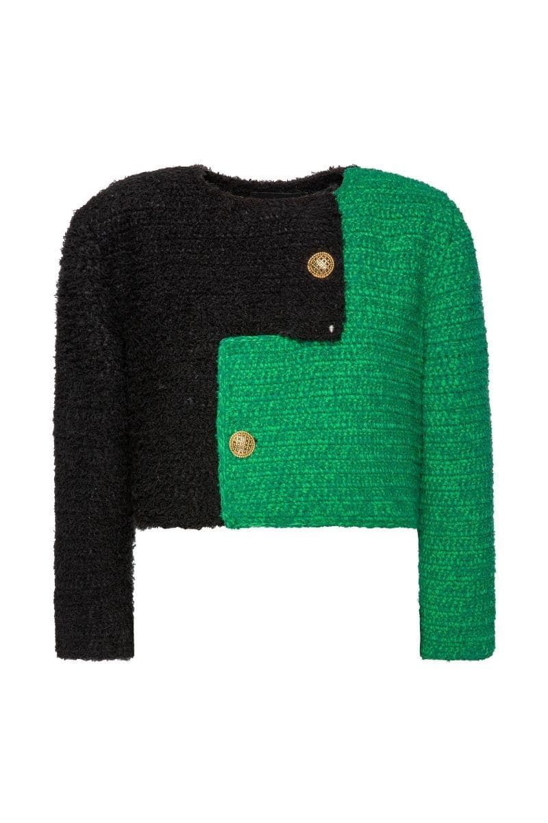 BRIJY GREEN COLOR BLOCK JACKET - CULT MIA