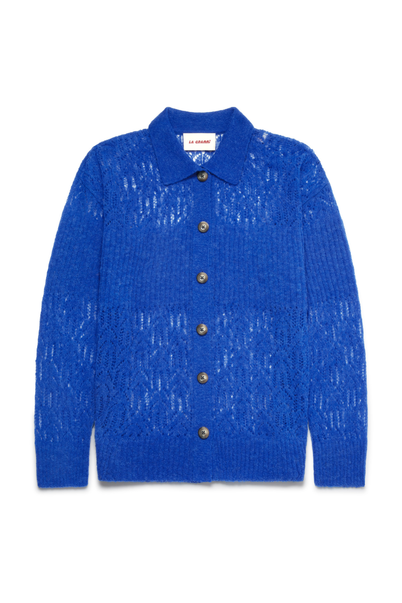 ARAÑITA COLLARED CARDIGAN IN BLUE - CULT MIA