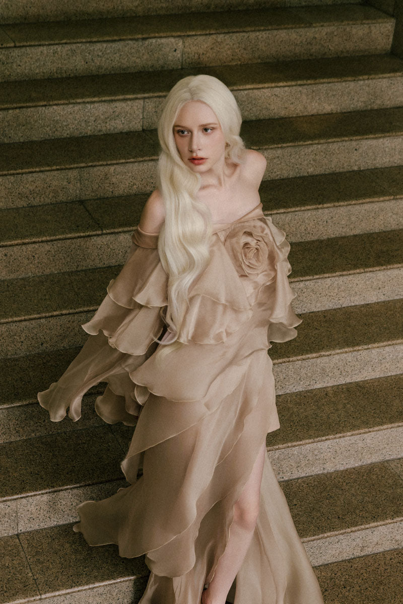 White Plan Cynthia Maxi Dress featuring a flowy silhouette and elegant design, perfect for casual or special occasions.