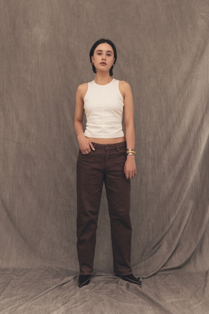 SADIE WHITE DENIM TANK - CULT MIA