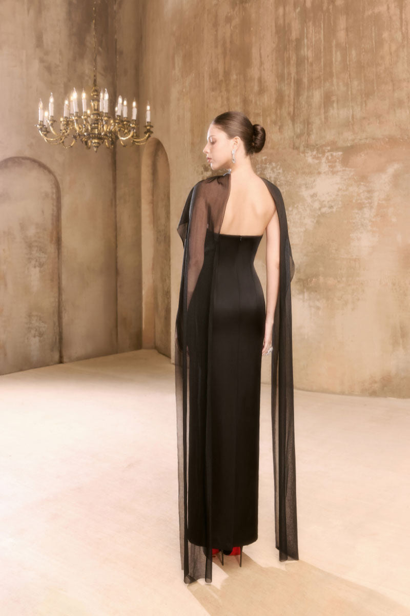 Elegant Arti Apparel rent gown featuring intricate embroidery and flowing fabric, perfect for formal occasions.