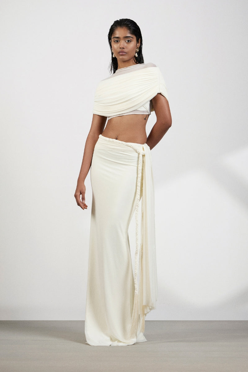 Deme By Gabriella Alyssa co-ords set featuring a stylish top and matching skirt in trendy fabric, perfect for casual or semi-formal wear.