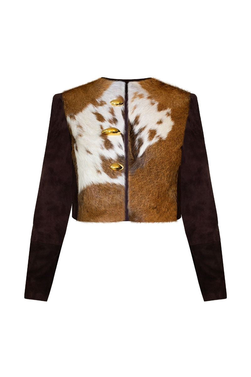LEDIEL Samantha jacket displayed on a hanger, showcasing a stylish, lightweight jacket with a classic design and neutral color.