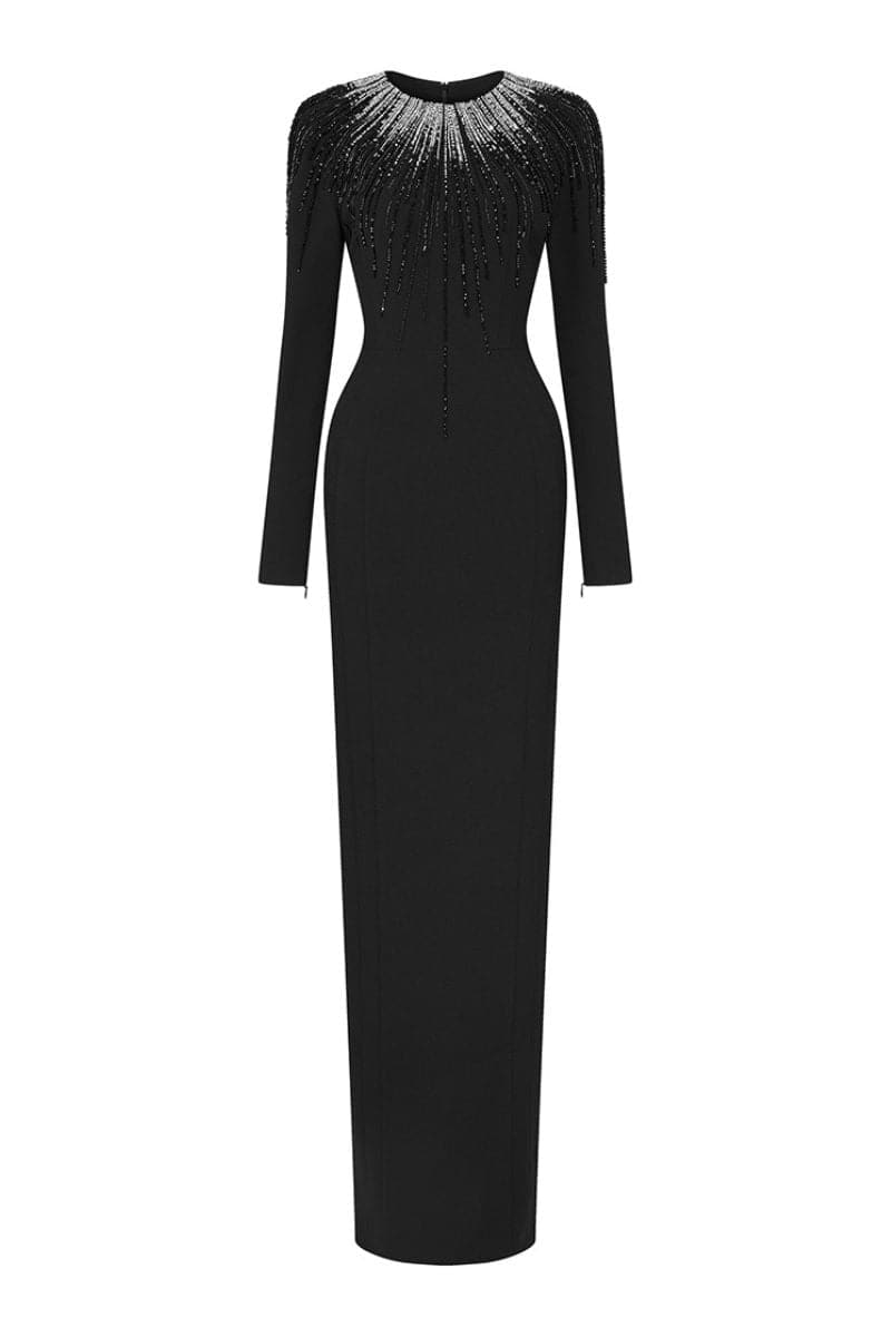 MARTHA BEADED ROUND-NECK MAXI DRESS - CULT MIA