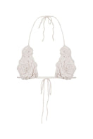 Crochet flower bra top by Mirel Prentice featuring intricate crochet design and floral accents, perfect for trendy summer wear.