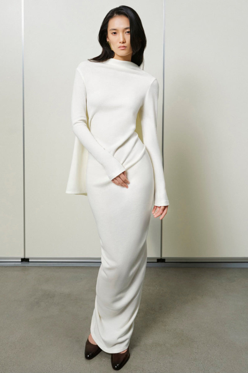 CAPE-BACK COLUMN DRESS