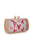Waiwai Rio Petit Lobster Baobao clutch bag in vibrant red with lobster graphic, stylish accessory for casual or evening wear.