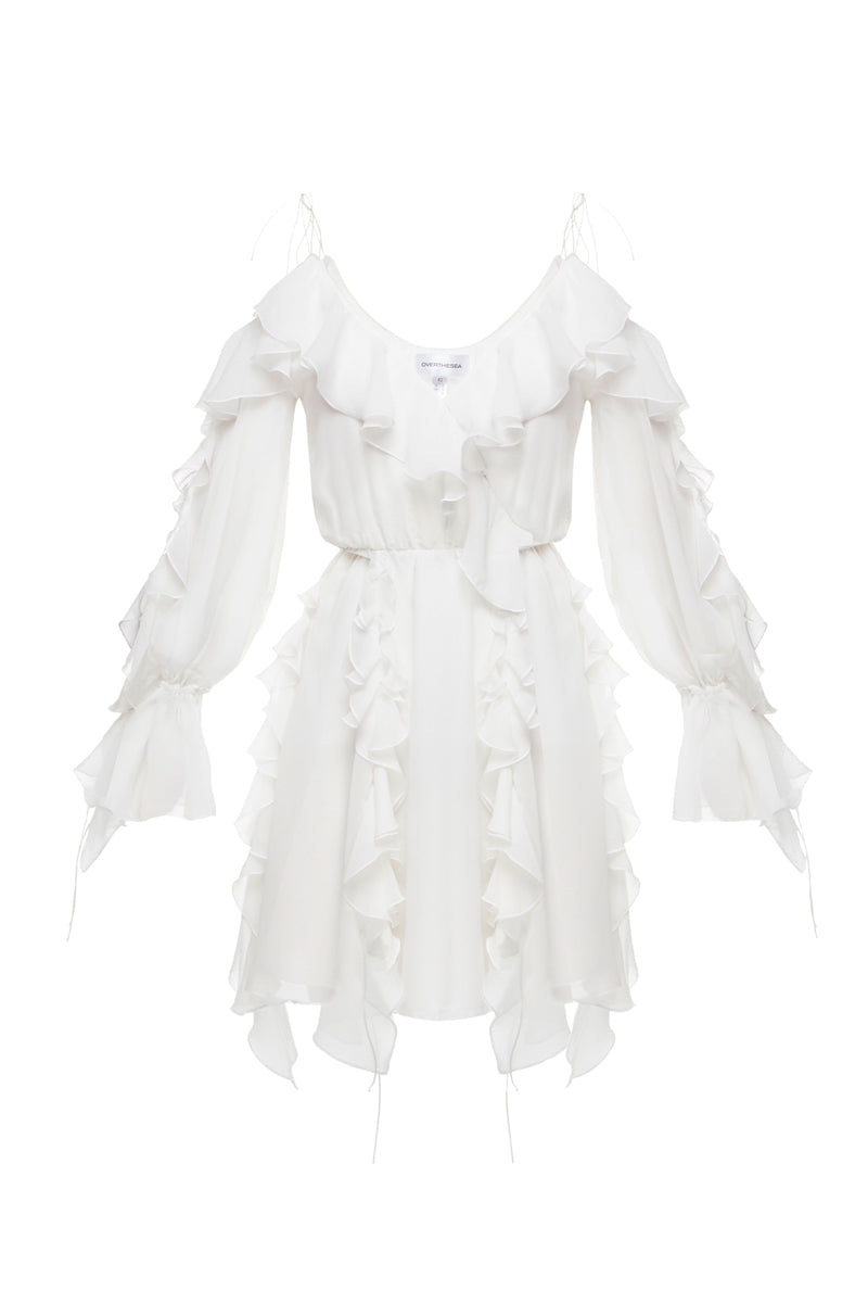 MORNING FOREST MINI DRESS IN WHITE - CULT MIA