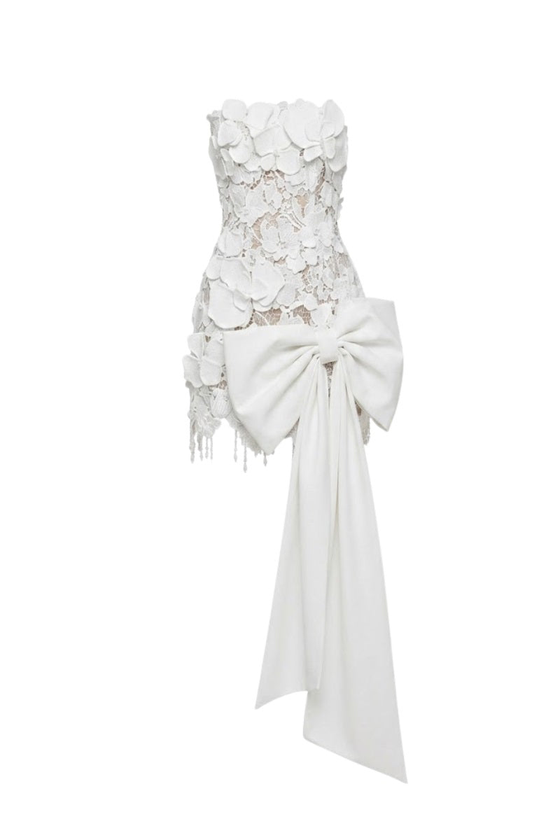 Keira Tong Orchid Mini Dress, stylish short dress with floral pattern, fitted silhouette, and sleeveless design for summer wear.