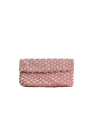 Rose gold seashell clutch by VERDI with textured surface and elegant design, perfect for evening accessories.