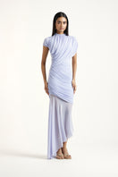 Deme By Gabriella Alina maxi dress in periwinkle with a flowing silhouette and elegant design, perfect for summer wear.