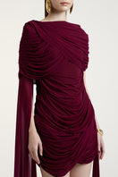 Deme by Gabriella Nicole aubergine mini dress showcasing a stylish fit and elegant design, perfect for casual or evening wear.