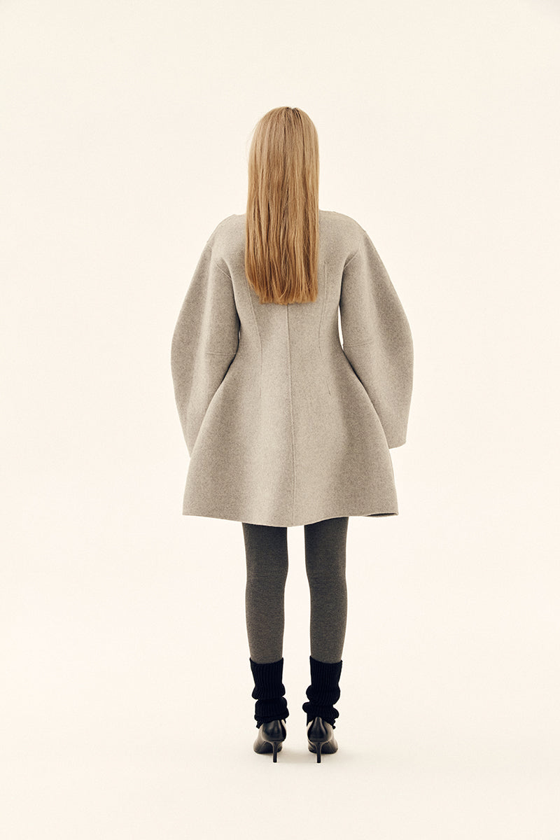 Gray dropped shoulder coat by Chictopia, stylish and cozy outerwear with a relaxed fit and minimal design.