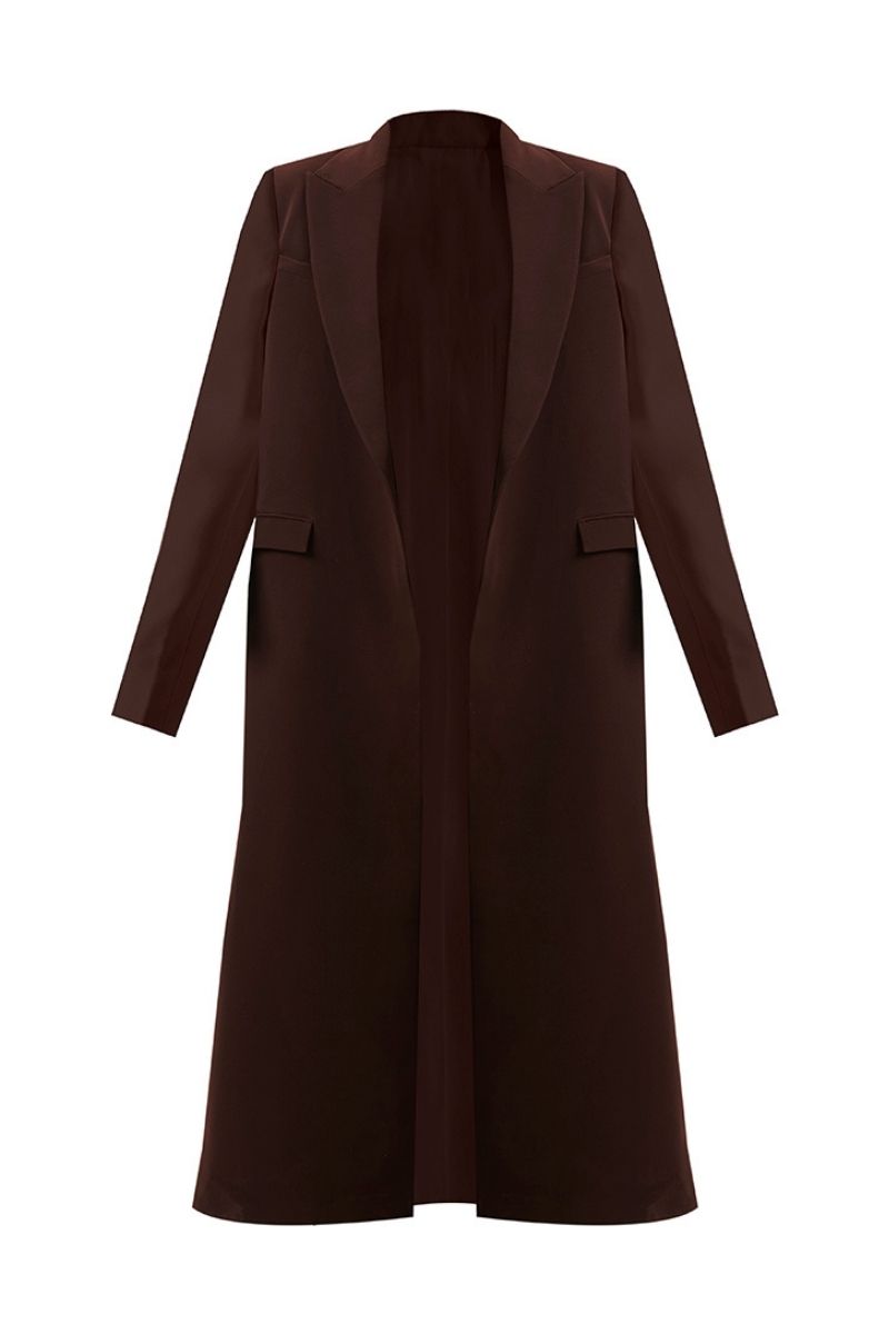 ESME COAT IN CHOCOLATE BROWN - CULT MIA