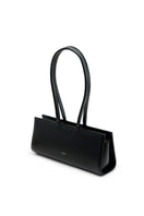 Poelle Cecilie black top handle bag with sleek design and structured shape, featuring a stylish carry handle and minimalist details.