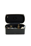 Large black POELLE LILIBET top handle bag with sleek design and sturdy handles, perfect for everyday use.
