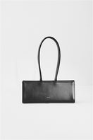 Black POELLE CECILIE top handle bag with sleek design and elegant handles, perfect for stylish everyday carry.